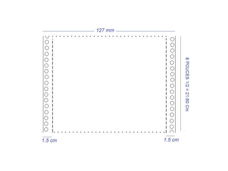 Listings de pesée 127mmx8" 1/2 2 plis | EcoSpirale