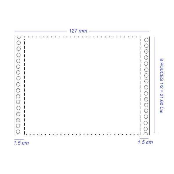 Listings de pesée 127mmx8" 1/2 2 plis | EcoSpirale