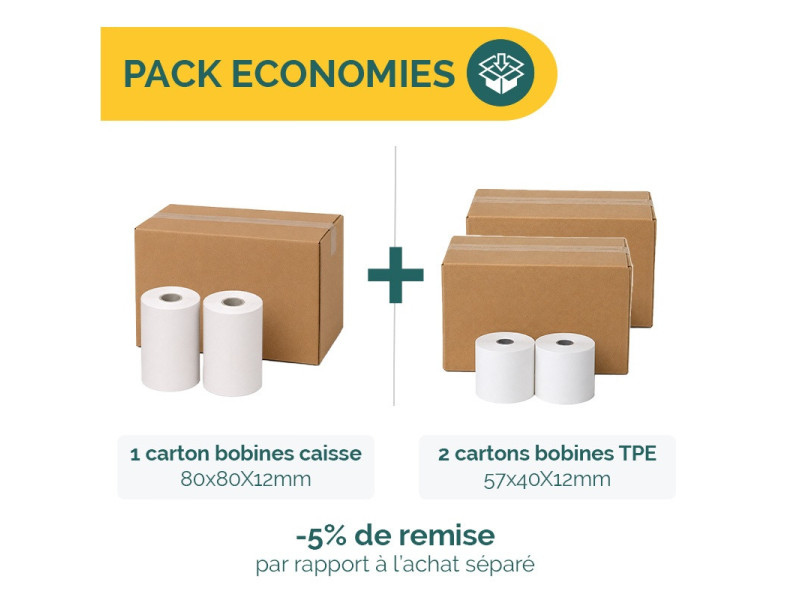 Pack bobines Caisse et TPE 55g | Ecospirale