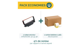Pack Rubans encreur + Carton caisse 2 plis | Ecospirale