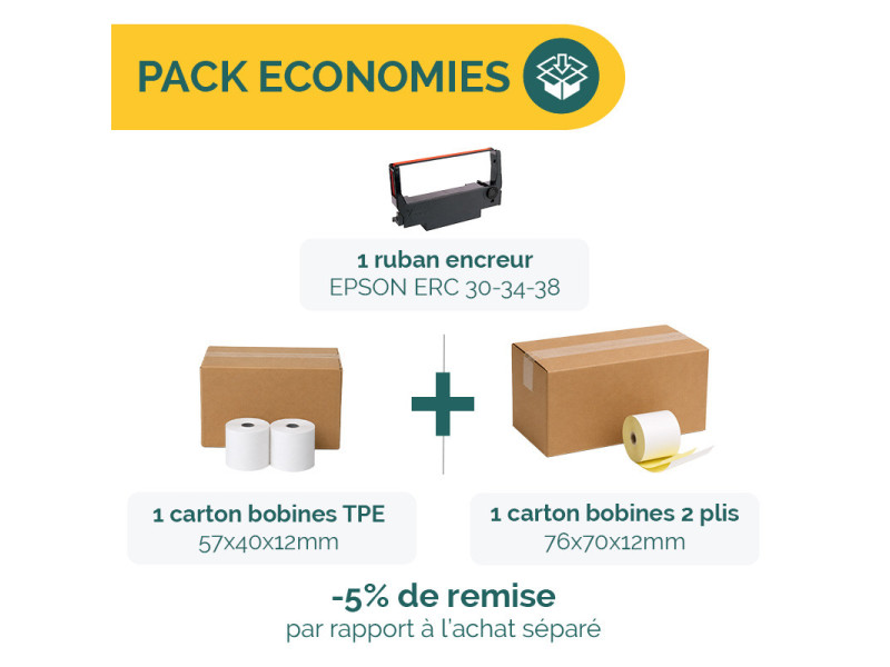 Pack Rubans encreur pour Caisse et TPE | Ecospirale