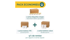 Pack Étiquettes thermique 55X29 + Caisse et TPE