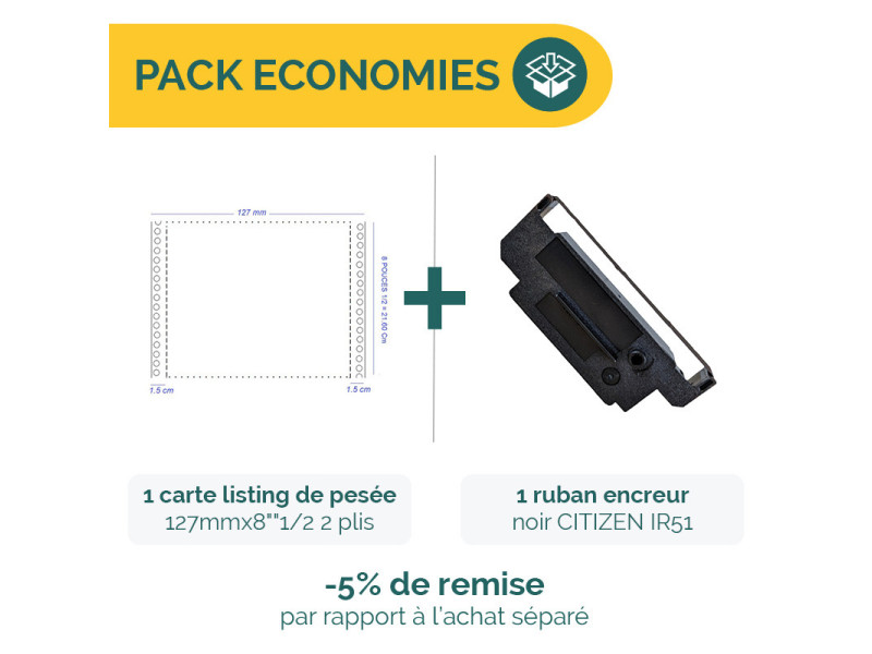 Pack Listing de pesée + Ruban encreur Citizen | Ecospirale
