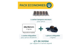 Pack Pince à étiqueter 2 lignes + étiquettes | Ecospirale