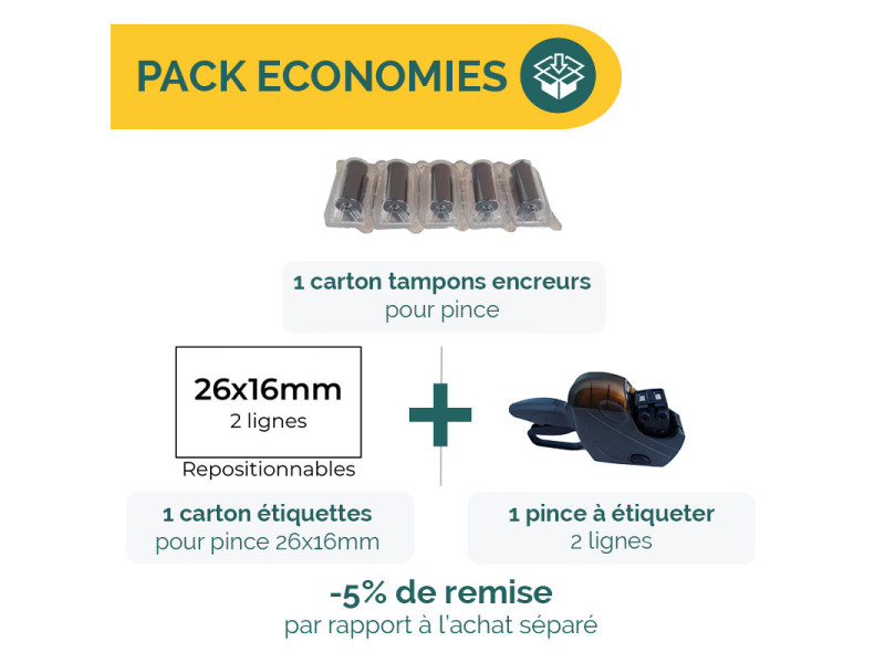 Pack Pince à étiqueter 2 lignes + étiquettes | Ecospirale