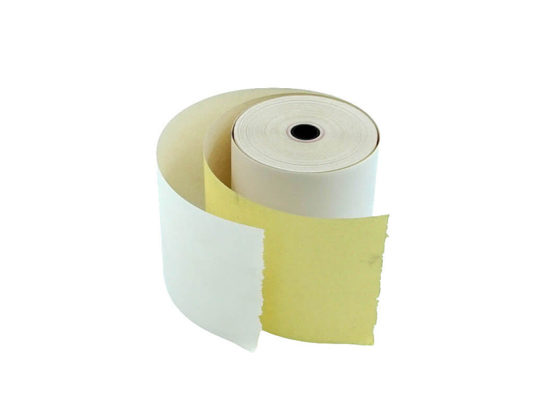 Bobines papier blanc/jaune 76x70x12mm 2 plis | EcoSpirale