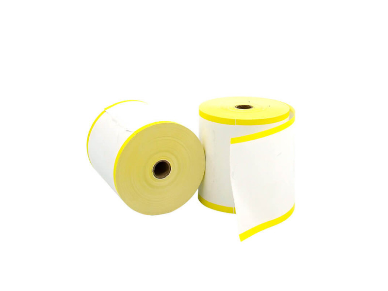 Bobines thermiques bandes jaunes 80x75x12 pour caisse