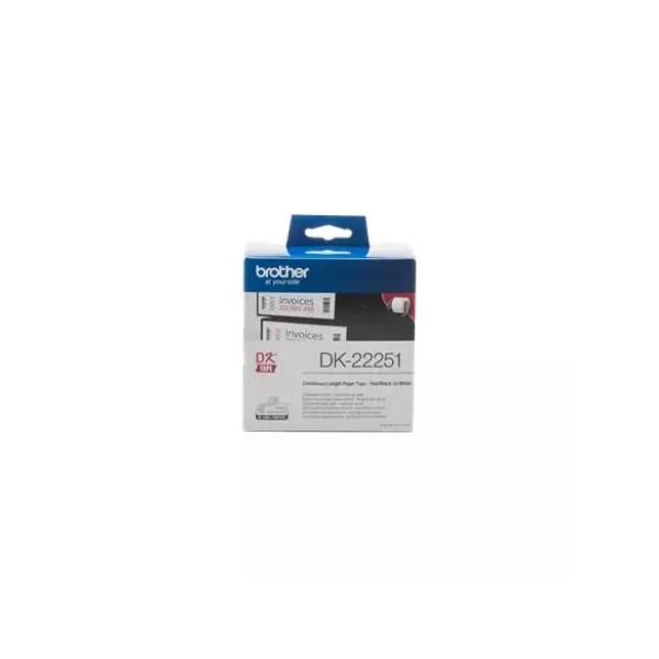 Etiquettes thermiques continues noires et rouges Brother® 62mmx15m | EcoSpirale