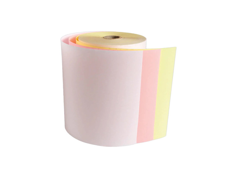 Bobines papier blanc/jaune/rose 76x70x12mm 3 plis | EcoSpirale