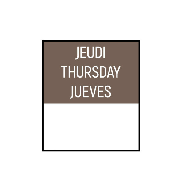 Etiquettes DLC journalières jeudi 29x27mm | EcoSpirale