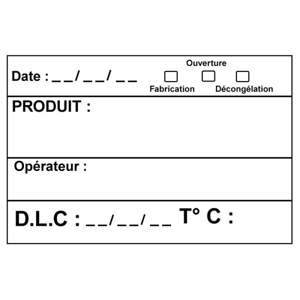Etiquettes DLC date de production 60x40mm | EcoSpirale