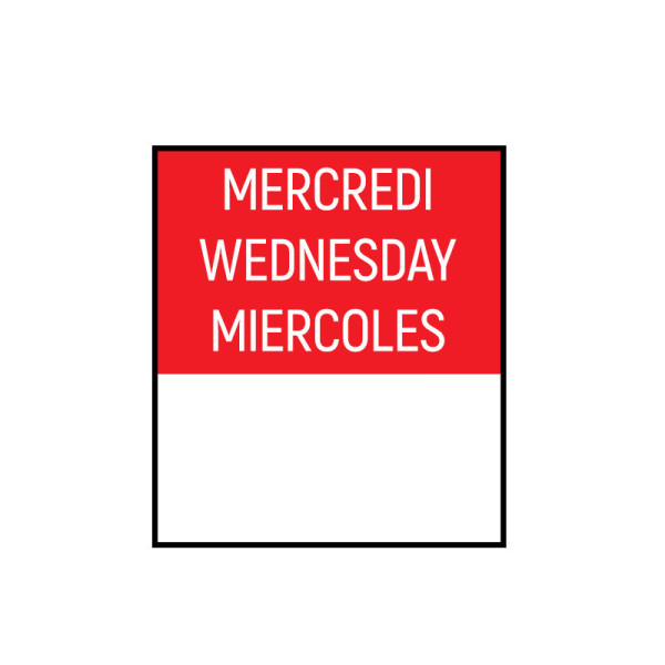 Etiquettes DLC journalières mercredi 29x27mm | EcoSpirale