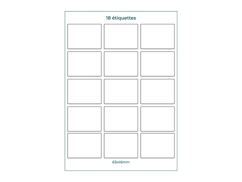 Etiquettes hydrosolubles vierges 63x46mm planches A4 | EcoSpirale