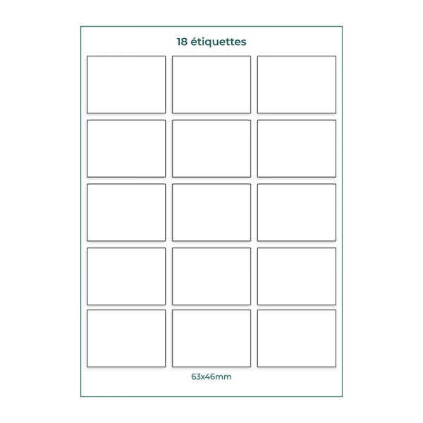 Etiquettes hydrosolubles vierges 63x46mm planches A4 | EcoSpirale
