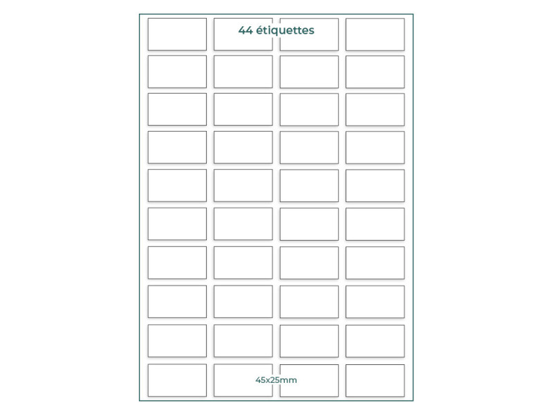Etiquettes facing 45x25mm planches A4 | EcoSpirale
