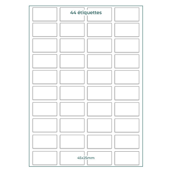 Etiquettes facing 45x25mm planches A4 | EcoSpirale