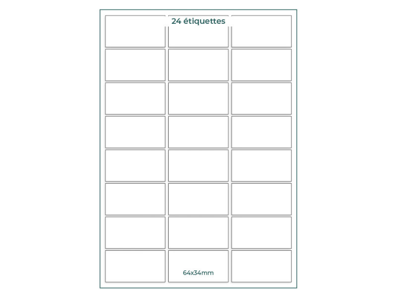 Etiquettes facing 64x34mm planches A4