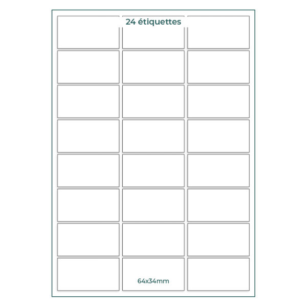 Etiquettes facing 64x34mm planches A4