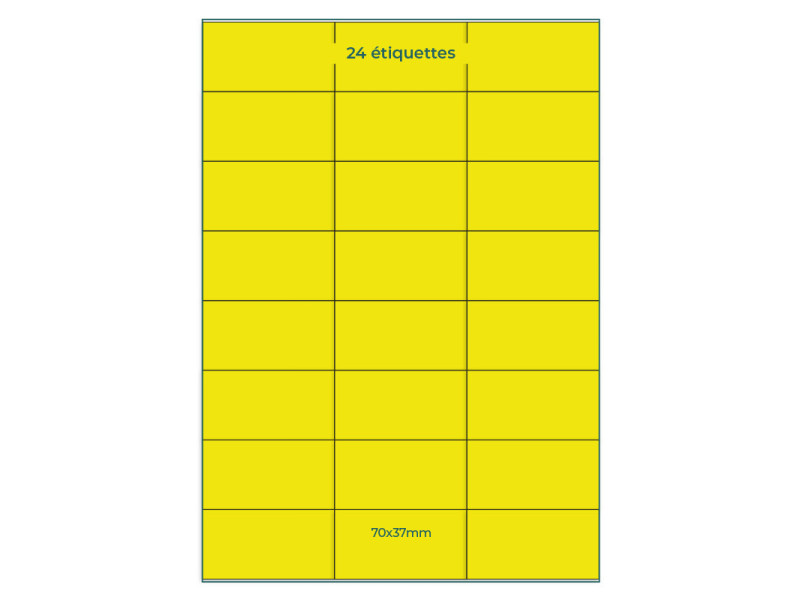 Étiquettes jaunes fluo 70x37mm planches A4 | EcoSpirale