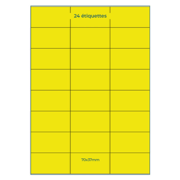 Étiquettes jaunes fluo 70x37mm planches A4 | EcoSpirale