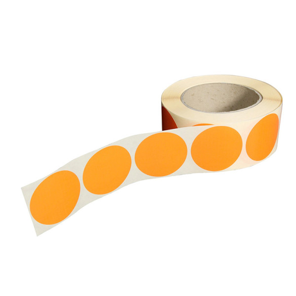Etiquettes rondes velin vierges oranges fluo 32mm | EcoSpirale