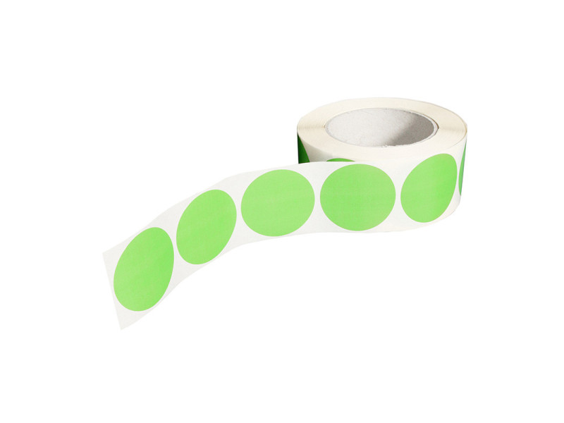 Etiquettes rondes velin vierges vertes fluo 32mm | EcoSpirale