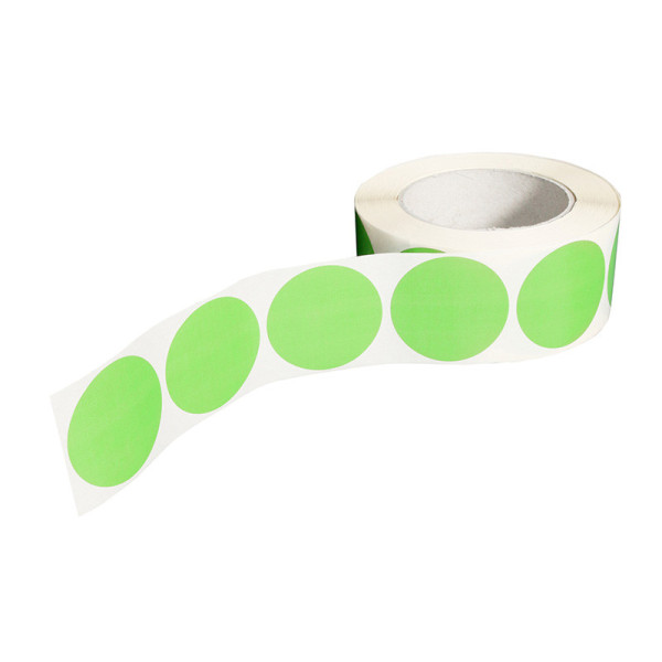Etiquettes rondes velin vierges vertes fluo 32mm | EcoSpirale